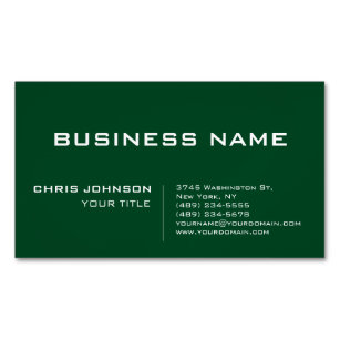 Up Forest Green Modern Professional Contemporary Magnetic Business Card