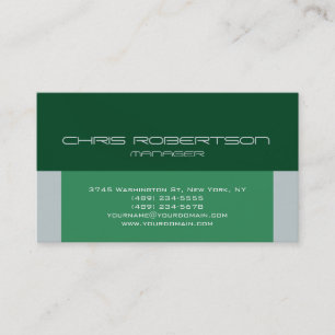 Up Forest Sea Green Contemporary Business Card
