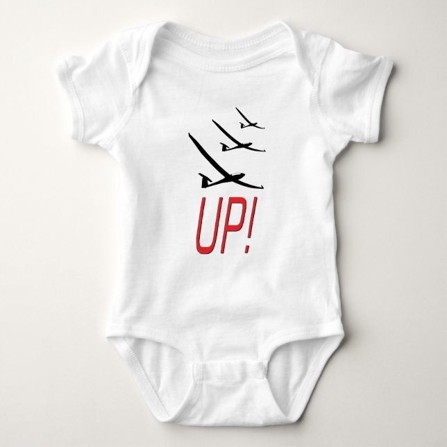 UP !  Glider Sailplane Baby Bodysuit (Front)