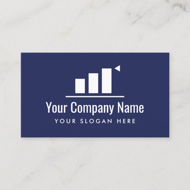Up going graph company logo business card template (Front)