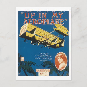 Up In An Aeroplane Vintage Songbook Cover Postcard