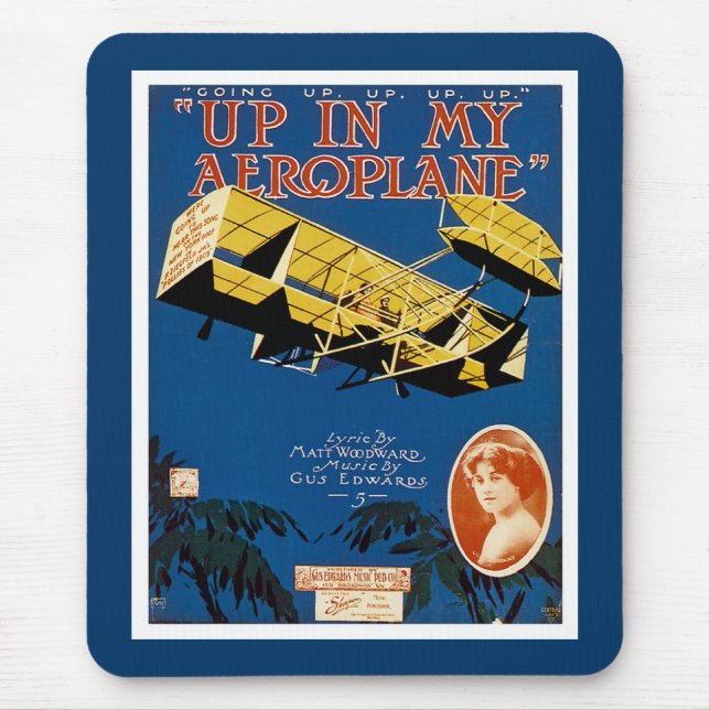 Up in My Aeroplane Mouse Mat (Front)