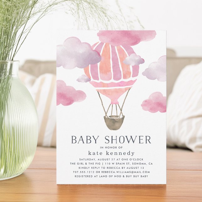 Up in the Air Baby Shower Invitation | Pink (Creator Uploaded)
