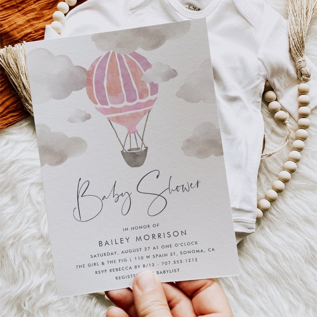 Up in the Air | Hot Air Balloon Baby Shower Invitation (Creator Uploaded)