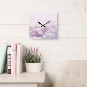 Up in the Pastel Clouds 1 Square Wall Clock