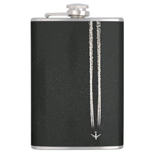 Up in the Sky/High Altitude Aeroplane Contrail Hip Flask