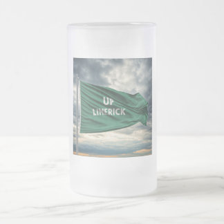 "Up Limerick" Frosted Glass Beer Mug
