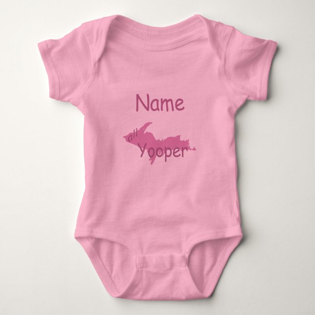 UP Michigan All Yooper Girl  Custom Infant Creeper (Front)