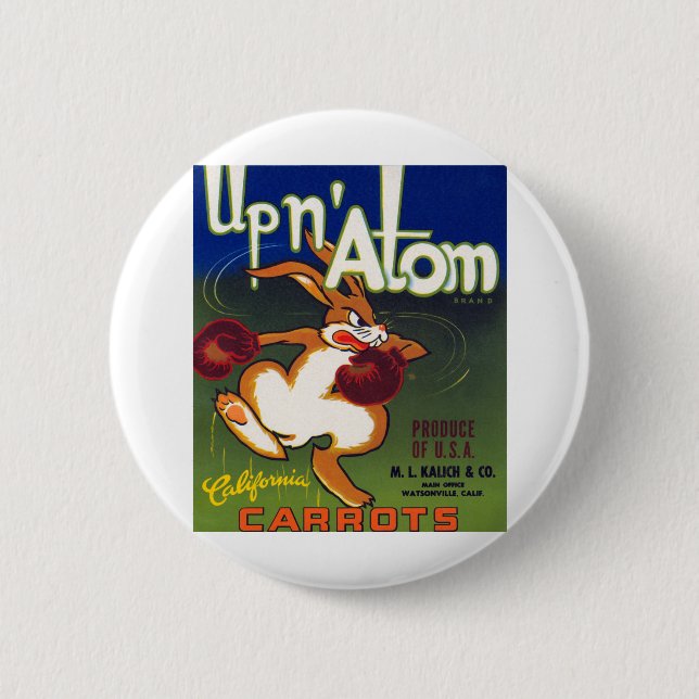 Up n' Atom California Carrots 6 Cm Round Badge (Front)