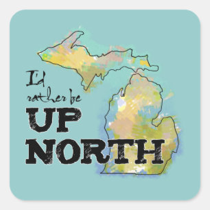 Up North Michigan Colourful Illustration Sticker