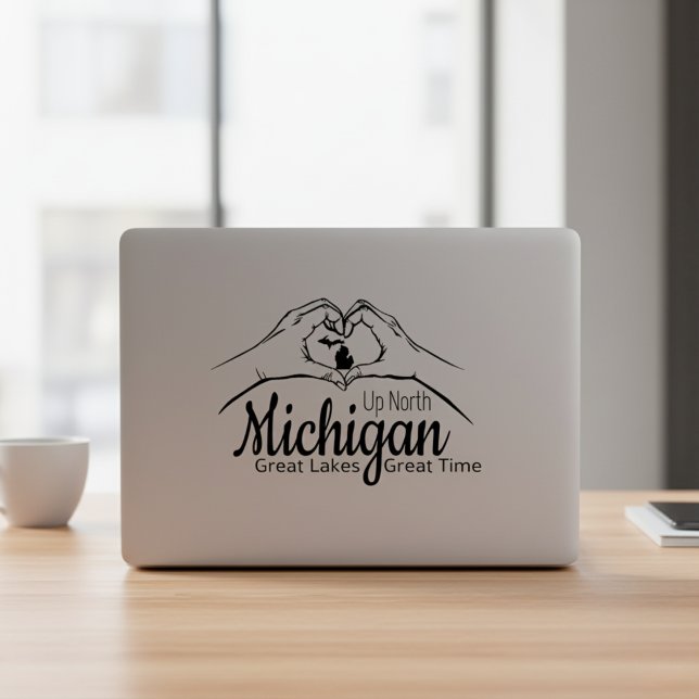 "Up North Michigan" Heart Hands Sticker Sheet ("Up North Michigan" Heart Hands Sticker Sheet)