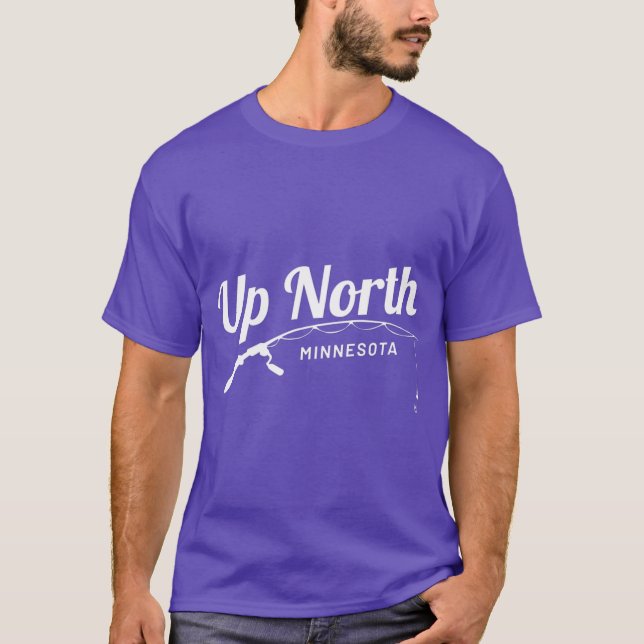 Up North Minnesota Cabin Lake Fishing T-Shirt (Front)