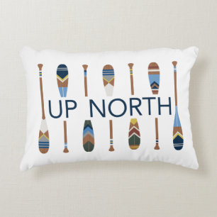 Up North Painted Paddle Throw Pillow