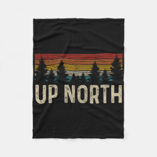 Up North Vintage Hiking Nature Camping Alaska Pnw Fleece Blanket