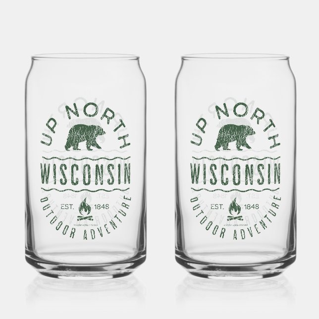 Up North Wisconsin Can Glass (Front)
