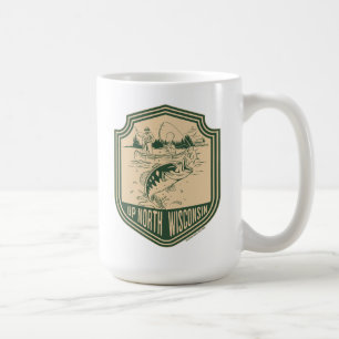 Up North Wisconsin Fishing Badge Coffee Mug