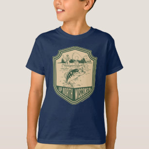 Up North Wisconsin Fishing Badge T-Shirt