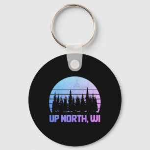 Up North Wisconsin Nature Hiking Camping Pride Vin Key Ring