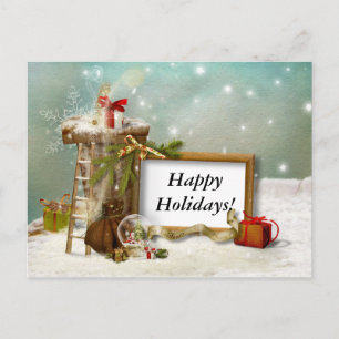 Up on the Rooftop - Happy Holidays Postcard
