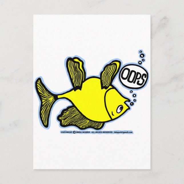 Up Side Down Fish! Postcard (Front)