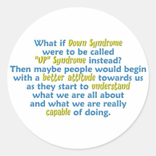 "UP" Syndrome Classic Round Sticker