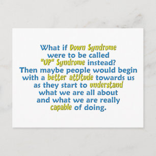 "UP" Syndrome Postcard
