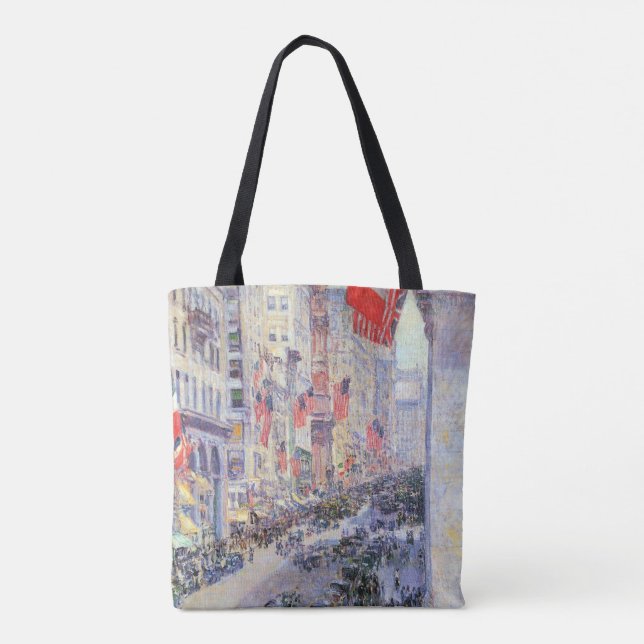 Up the Avenue from 34th Street by Childe Hassam Tote Bag (Back)