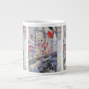 Up the Avenue from 34th Street, May 1917 by Hassam Large Coffee Mug