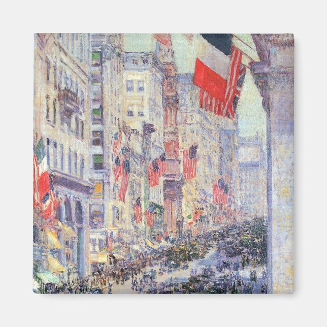 Up the Avenue from 34th Street, May 1917 by Hassam Magnet (Front)