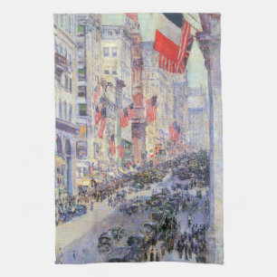 Up the Avenue from 34th Street, May 1917 by Hassam Tea Towel