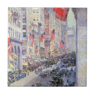 Up the Avenue from 34th Street, May 1917 by Hassam Tile