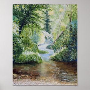 Up The Creek Oil Painting Poster