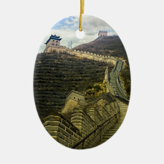 Up the Great Wall Ceramic Tree Decoration (Front)