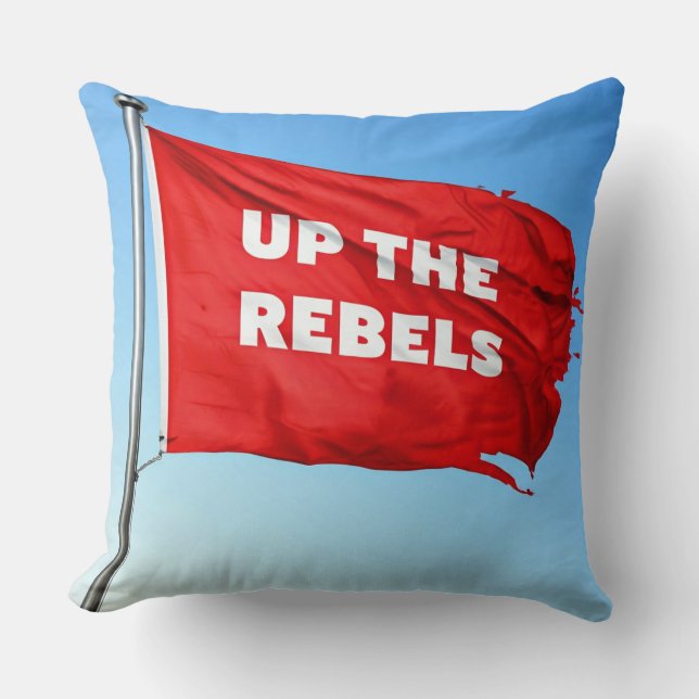 Up the Rebels themed Throw Pillow (Front)