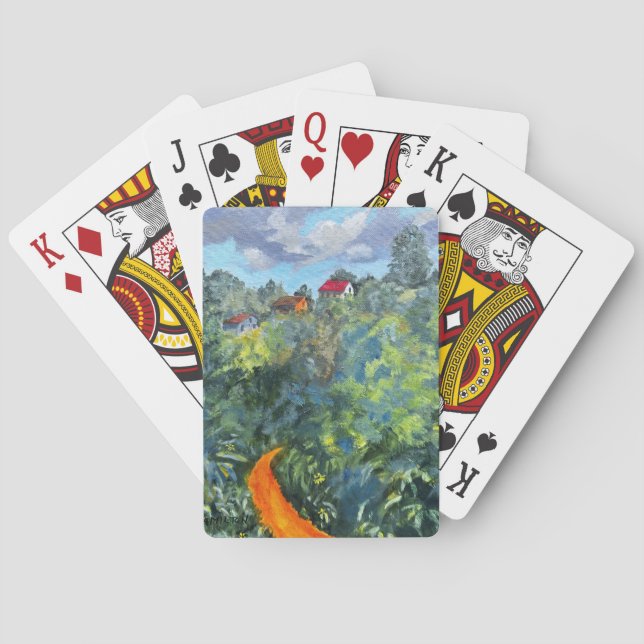 "Up the Road Again" Acrylic Artwork Playing Cards (Back)