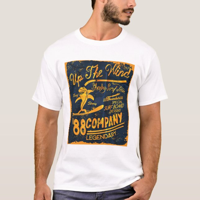 Up the Wind Vintage Surf Tee (Front)
