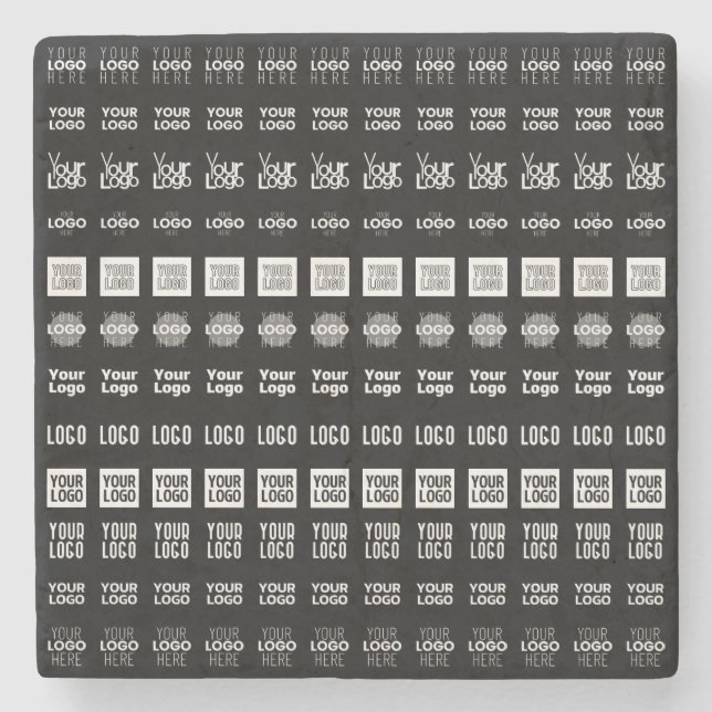 Up to 12 Different Logos or Uploaded Images Stone Coaster (Front)