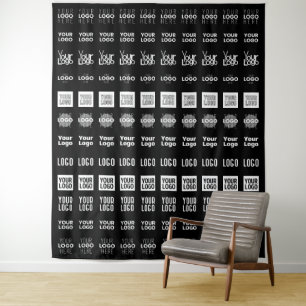 Up to 12 Different Logos or Uploaded Images Tapestry