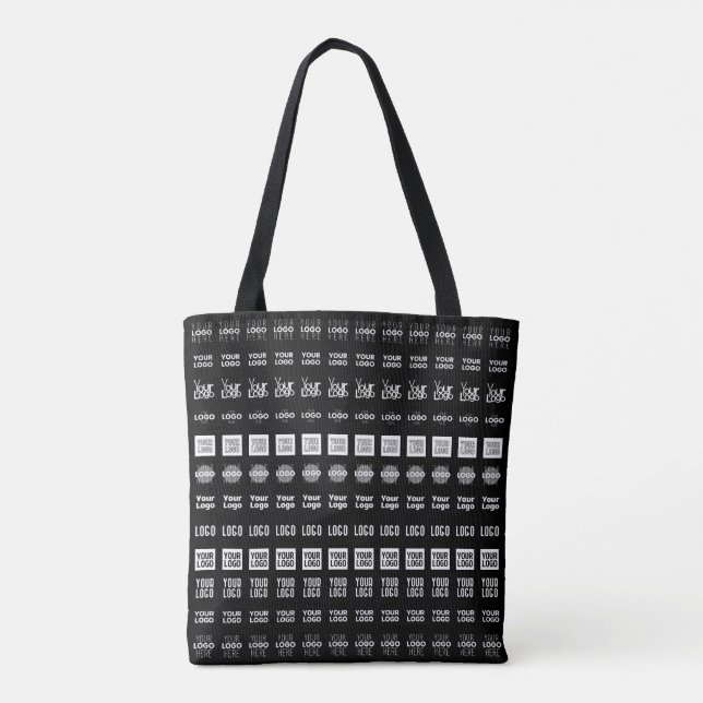 Up to 12 Different Logos or Uploaded Images Tote Bag (Back)