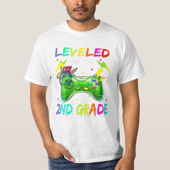 Up To 2nd Grade Video Gamer T-Shirt (Front)