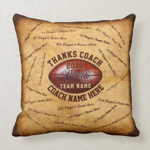 Up to 46 Player's Names Great Football Coach Gifts Cushion