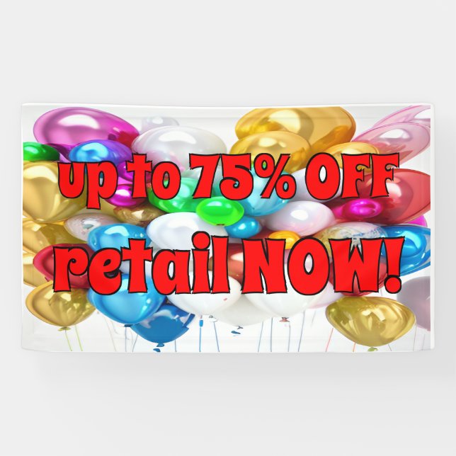 Up to 75% of retail now! Sales Promotion Banner (Horizontal)