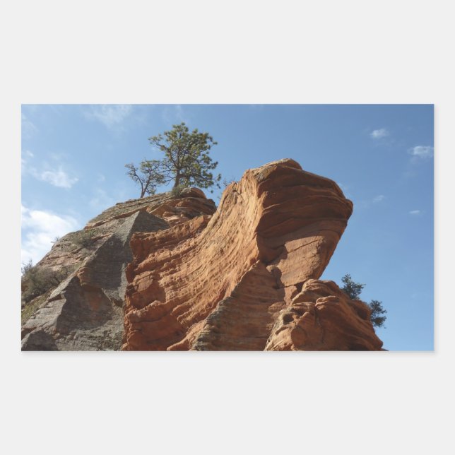 Up to Angels Landing in Zion National Park Rectangular Sticker (Front)