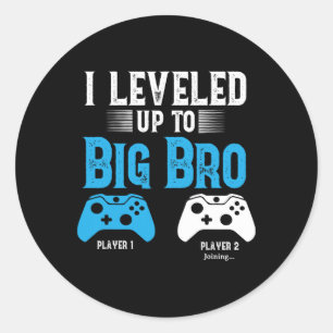 Up To Big Brother Design Video Game Player  Classic Round Sticker