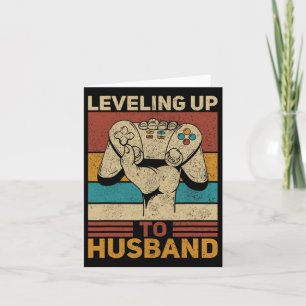 Up To Husband Retro Gamer Tee Groom Bachelor Party Card