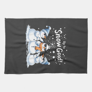 Up to Snow Good Funny Snowman Christmas Tea Towel