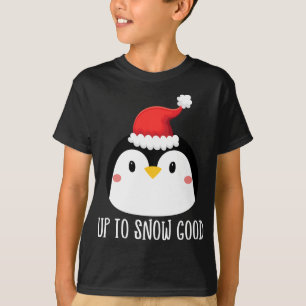 Up to Snow Good Penguin Face Santa Cute Penguin Ch T-Shirt