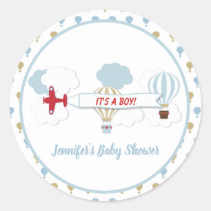 Up Up and Away/ Aeroplane Baby Shower Stickers