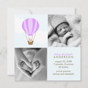 Up, Up and Away! Baby Birth Announcements