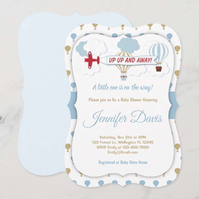 Up Up And Away! Baby Shower Invitation (Front/Back)